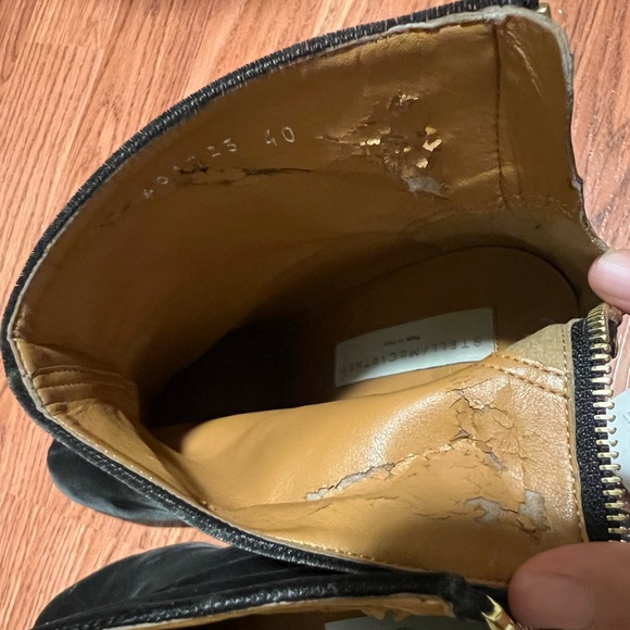 Stella McCartney Velvet Suede Block Black Boots size woman US 9 (euro 40) w/ box - Picture 10 of 11